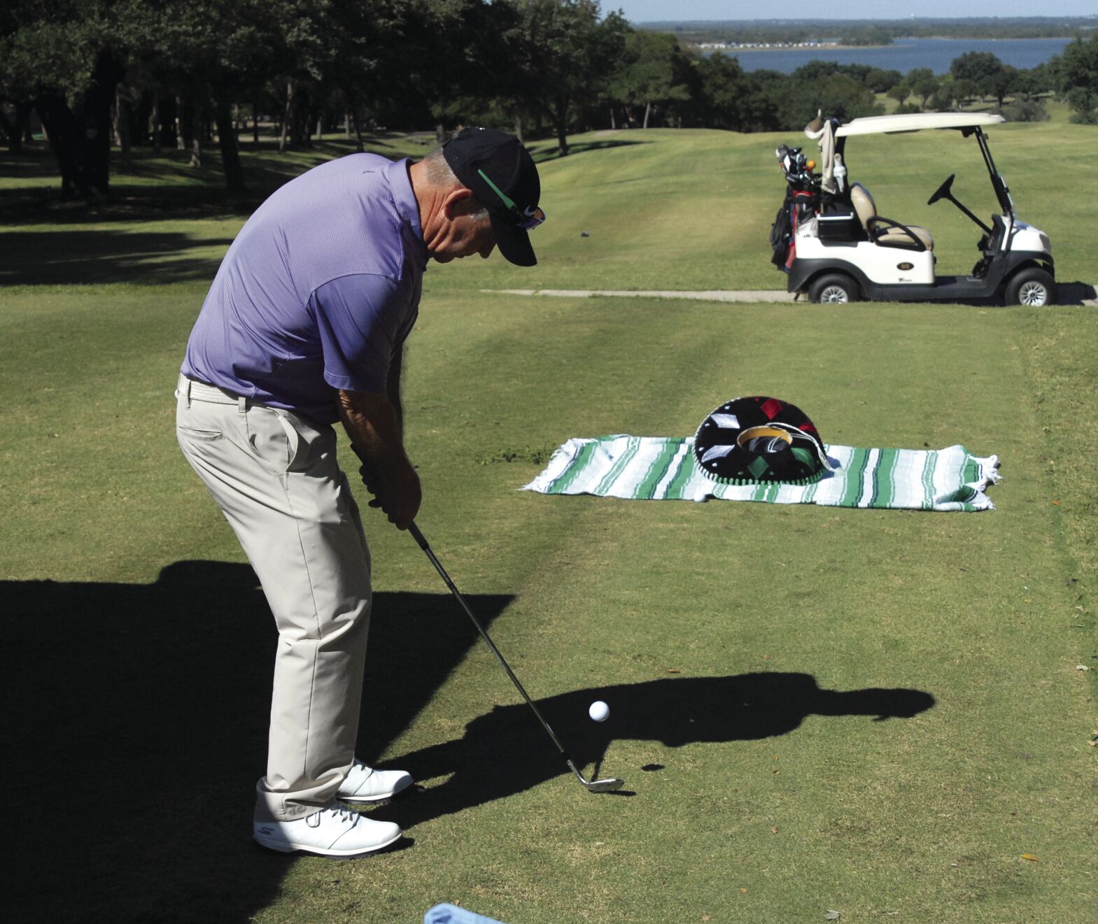 Golfer chipping